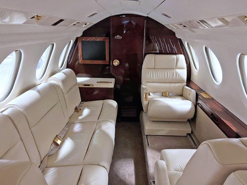 N107CV cabin looking forward, club seating and divan